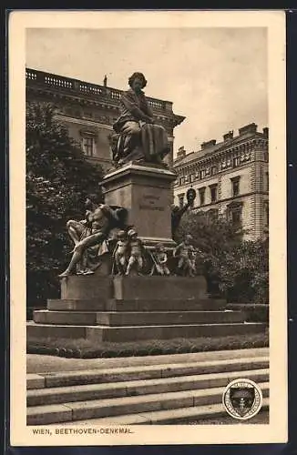 AK Deutscher Schulverein NR: 209, Wien, Beethoven-Denkmal