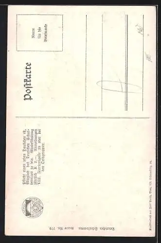 AK Deutscher Schulverein Nr.772: Wien, Anzengruberdenkmal auf dem Schmerlingplatz