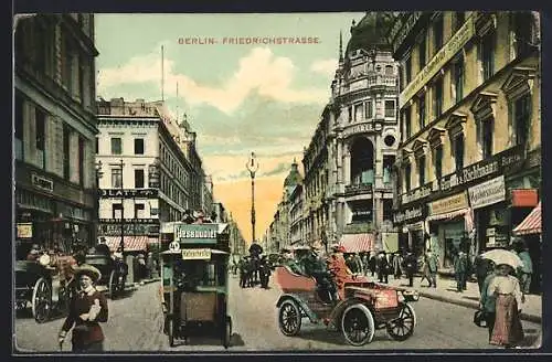 AK Berlin, Friedrichstrasse, Ecke Leipziger Strasse, Automobile