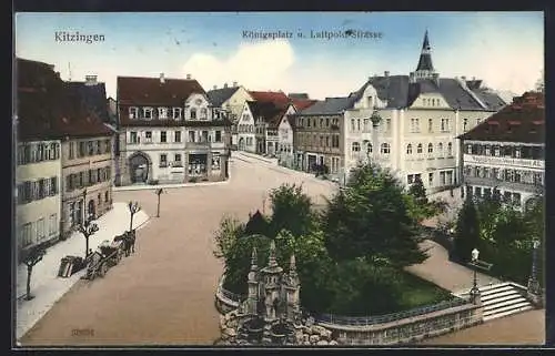 AK Kitzingen, Königsplatz & Luitpoldstrasse