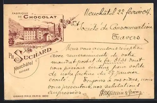 Lithographie Bludenz, Fabrique Chocolat Ph. Suchard Neuchatel No. 6