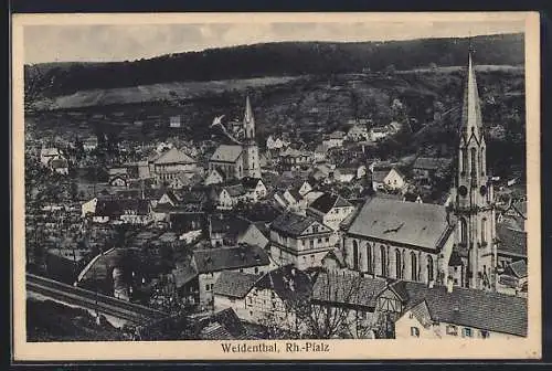 AK Weidenthal /Rh.-Pfalz, Teilansicht aus der Vogelschau