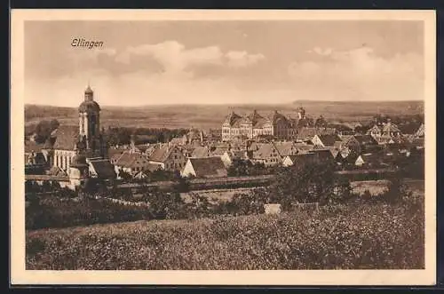 AK Ellingen / Mittelfranken, Teilansicht mit Kirche