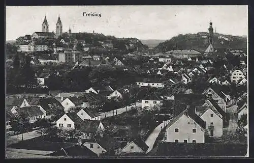 AK Freising, Teilansicht mit Strassenpartien