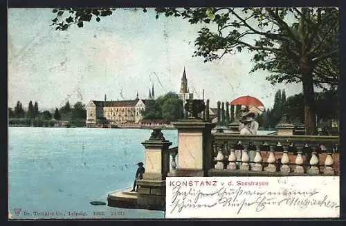 AK Konstanz, Stadtansicht v.d. Seeterrasse aus