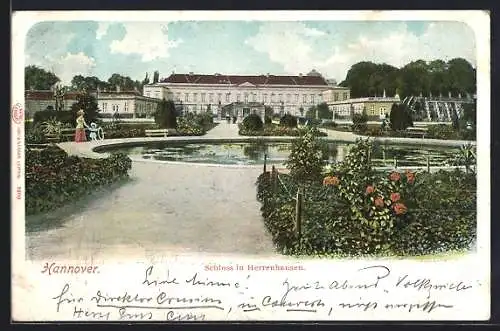 AK Hannover, Schloss in Herrenhausen um 1900