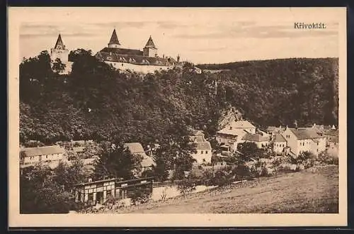 AK Krivoklát, Panorama mit Schloss