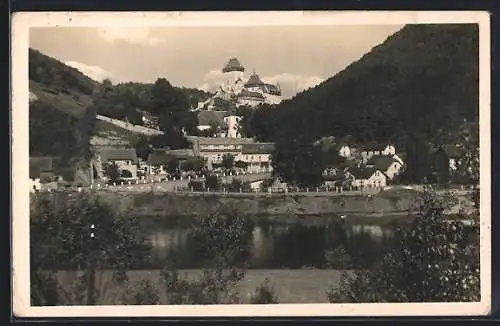 AK Karlstein, Panorama mit Burg