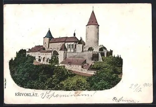 AK Krivoklát, Blick zum Schloss