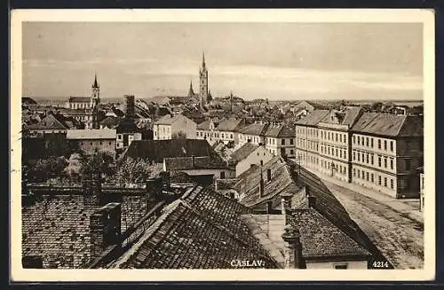 AK Caslav, Blick über die Dächer der Stadt