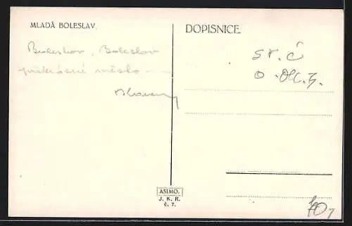 AK Mlada Boleslav, Teilansicht aus der Vogelschau