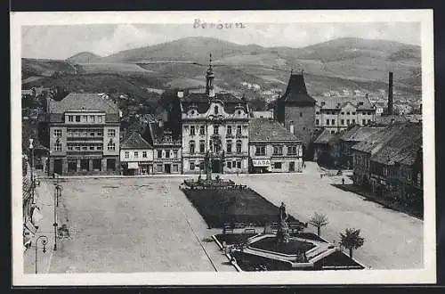 AK Beraun, Marktplatz mit Geschäften