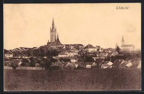 AK Tschaslau / Caslav, Blick zur Kirche