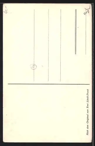 AK Frosch beobachtet Mädchen mit Schmetterlingsflügeln, Jahreszahl 1933