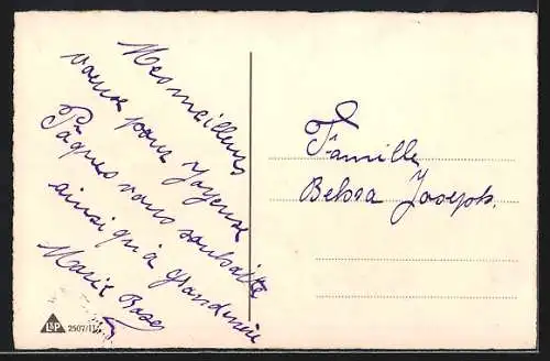 AK Osterküken mit Ostereiern in einem Auto, Joyeuses Pâques