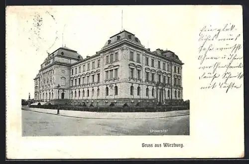 AK Würzburg, Universität mit Strassenpartie