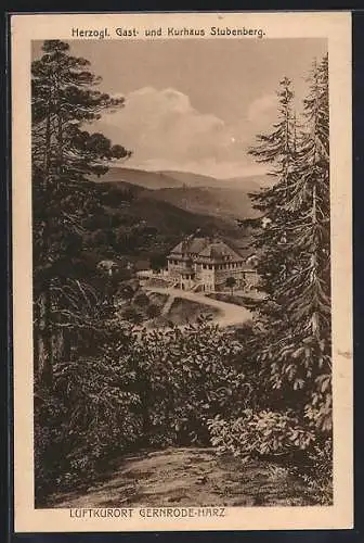 AK Gernrode /Harz, Herzogl. Gasthaus und Kurhaus Stubenberg