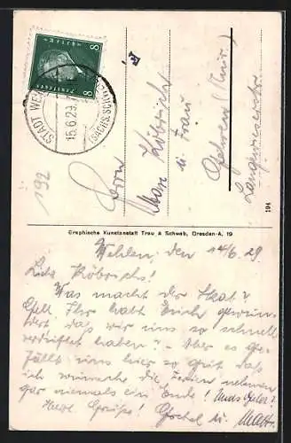 AK Königstein /Sächs. Schweiz, Ortschaft mit Festung