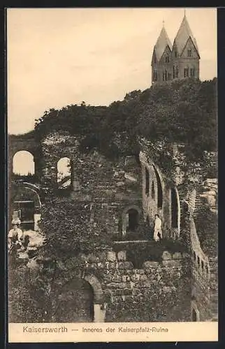 AK Kaiserswerth, Inneres der Kaiserpfalz-Ruine