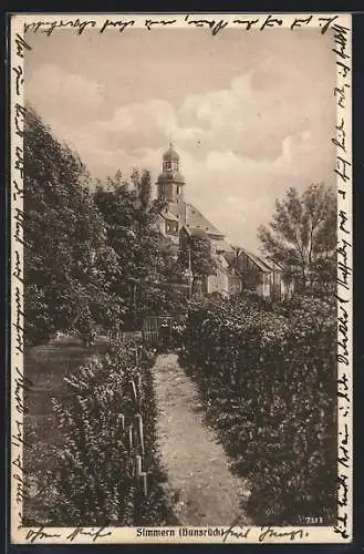 AK Simmern /Hunsrück, Garten und Kirche