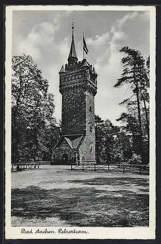 AK Bad Aachen, Blick auf den Pelzerturm