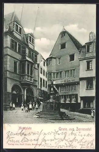 AK Berncastel, Blick auf den Marktplatz