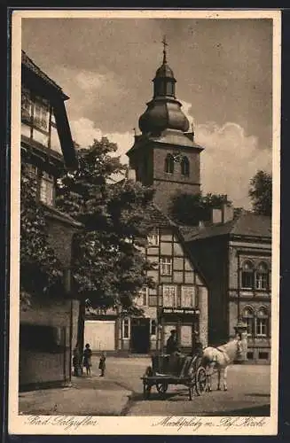 AK Bad Salzuflen, Marktplatz m. Ref. Kirche