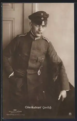 AK Sanke Nr. 388, Portrait Oberleutnant Gerlich