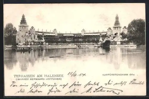 AK Berlin-Halensee, Restaurant Terrassen am Halensee, Kurfürstendamm 124a