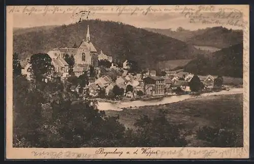 AK Beyenburg a. d. Wupper, Teilansicht mit Kirche