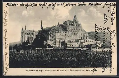 AK Ahrweiler, Kalvarienberg mit Ursulinen-Kloster und Pensionat