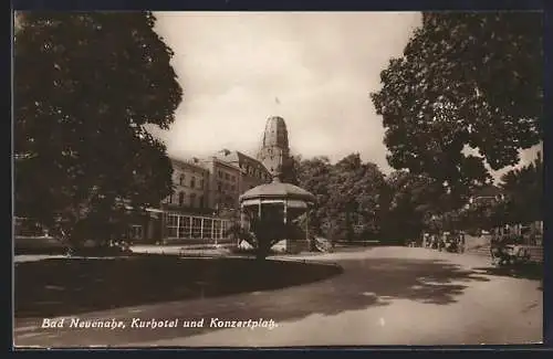 AK Bad Neuenahr, Kurhotel und Konzertplatz mit Pavillon