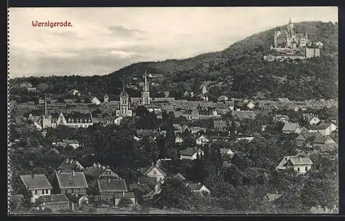 AK Wernigerode, Teilansicht mit Schloss