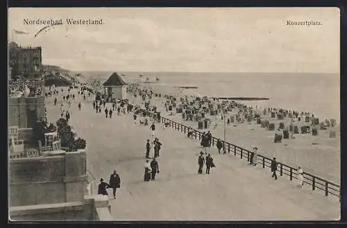 AK Westerland, Nordseebad, Cafe am Konzertplatz