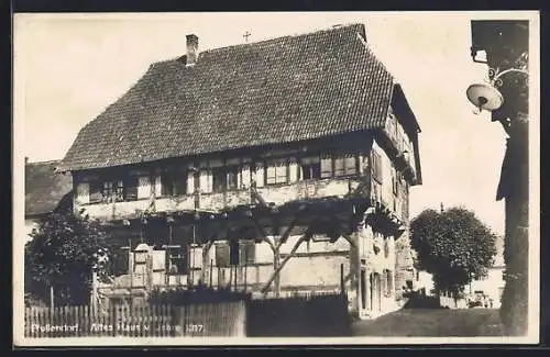 AK Pfullendorf, Altes Haus mit Strassenpartie