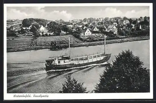 AK Westerrönfeld, Kanalpartie mit Boot