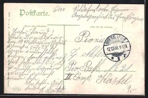 AK Wiesbaden, Marktplatz mit Kirche