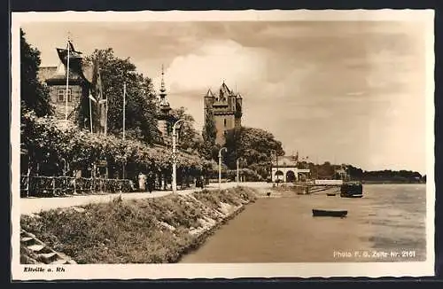 AK Eltville a. Rh., Partie am Rhein
