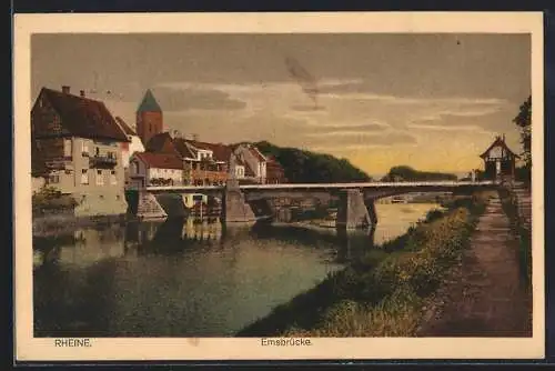 AK Rheine, Strasse an der Emsbrücke