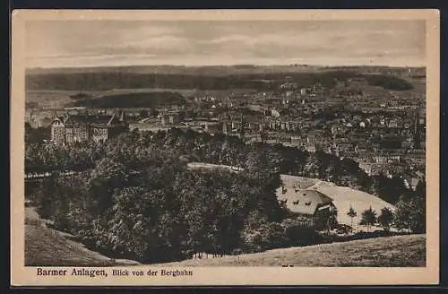 AK Barmen, Blick von der Bergbahn