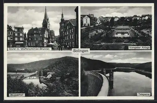 AK Solingen, Wupperhof, Vorspeler Anlage und Talsperre