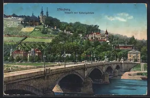 AK Würzburg, Keppele mit Ludwigsbrücke