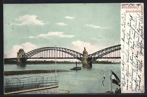 AK Düsseldorf, Blick auf die Rheinbrücke