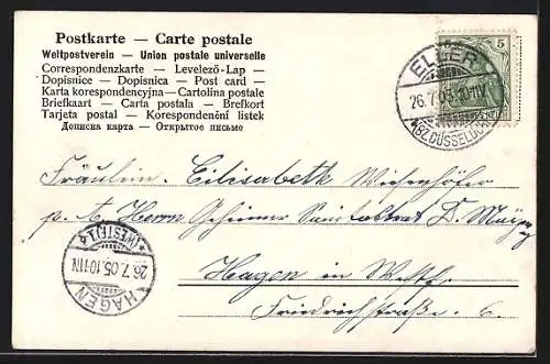 AK Düsseldorf, Blick auf die Rheinbrücke