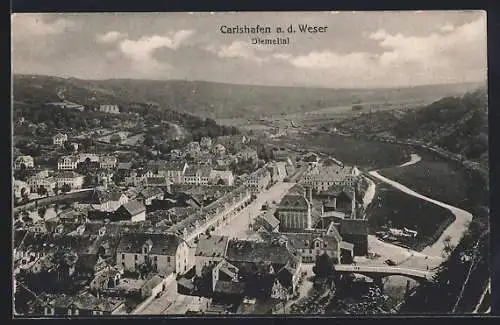 AK Carlshafen a. d. Weser, Panoramablick aufs Diemeltal