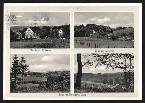 AK Forsten /Bergisches Land, Gasthaus-Pension Geschw. Paffrath, Ortsansicht Delling, Landschaftsbilder