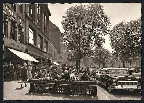 AK Düsseldorf, Königsallee mit Terrasse Otto Bittner