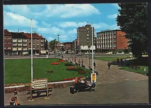 AK Wesel am Rhein, Blick auf den Bahnhofsvorplatz