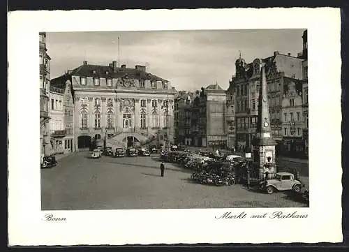 AK Bonn, Markt mit Rathaus