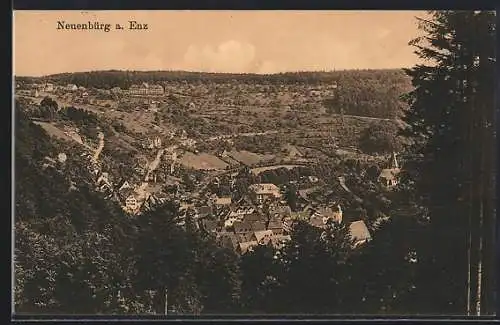 AK Neuenbürg a. Enz, Panorama mit Kirche